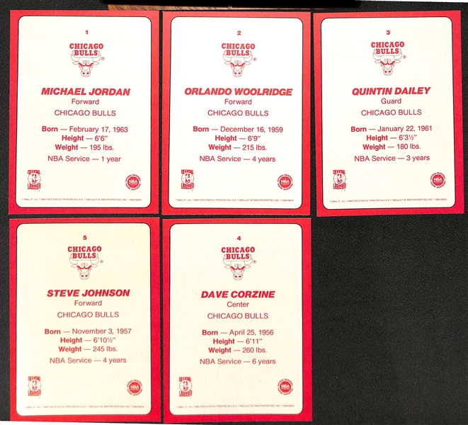 1984-85 Star Team Supers Chicago Bulls  5x7 with Michael Jordan Rookie 